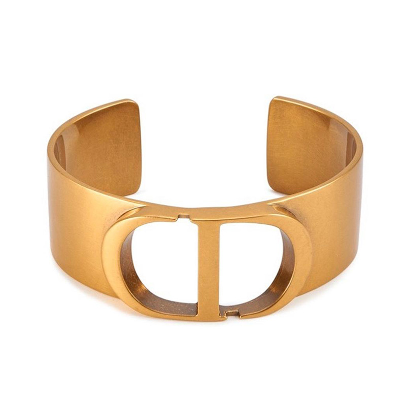 Dior 30 Montaigne Cuff Bracelet Metal Gold