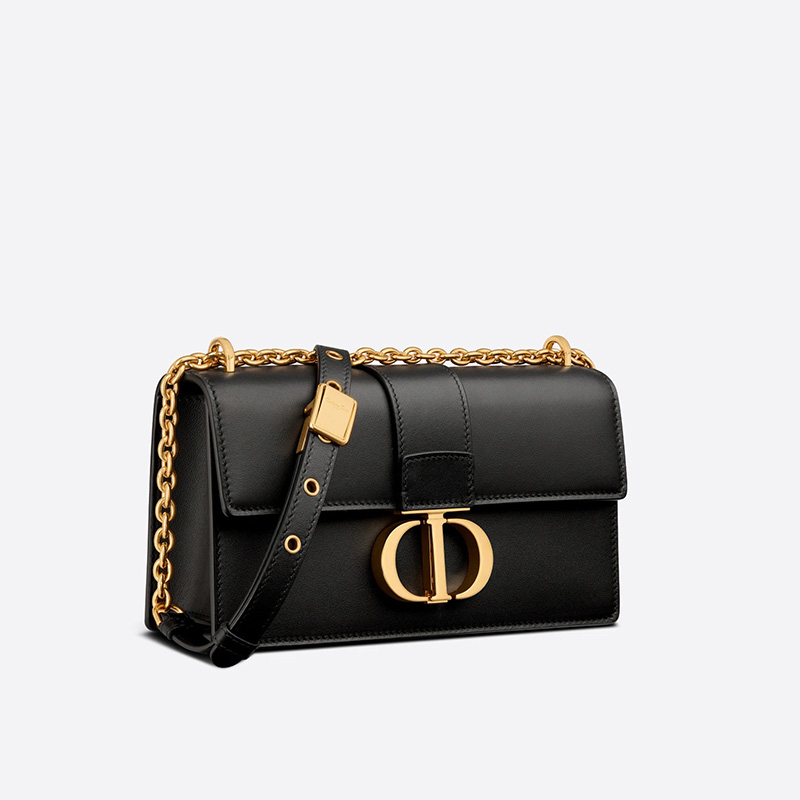 Dior 30 Montaigne East-West Bag With Chain Calfskin Black