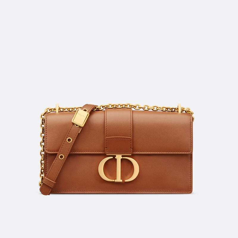 Dior 30 Montaigne East-West Bag With Chain Calfskin Brown
