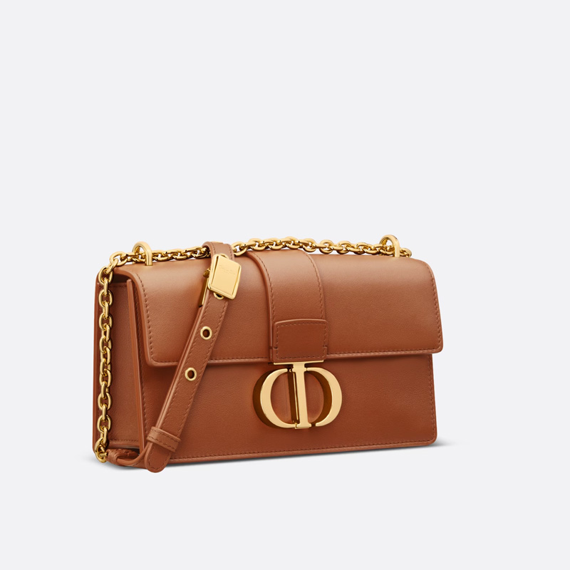 Dior 30 Montaigne East-West Bag With Chain Calfskin Brown