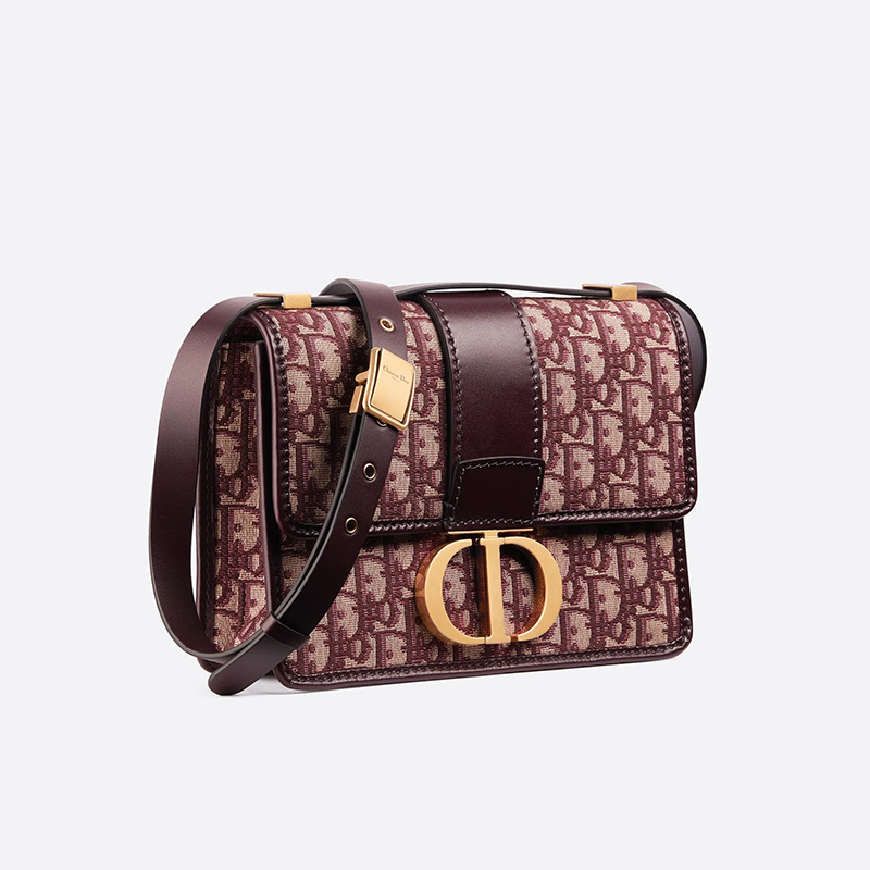 Dior 30 Montaigne Bag Oblique Motif Canvas Burgundy