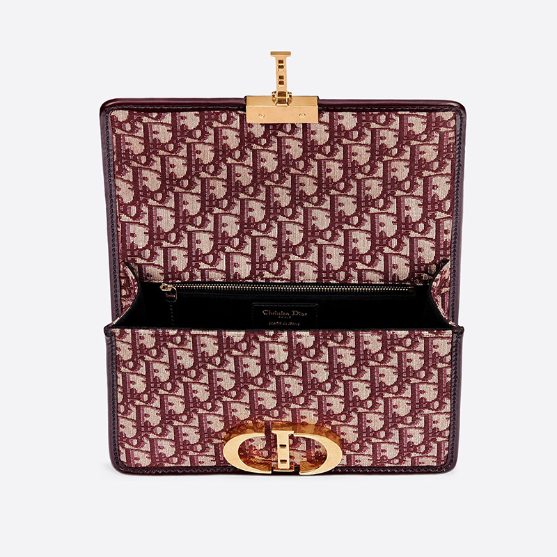 Dior 30 Montaigne Bag Oblique Motif Canvas Burgundy