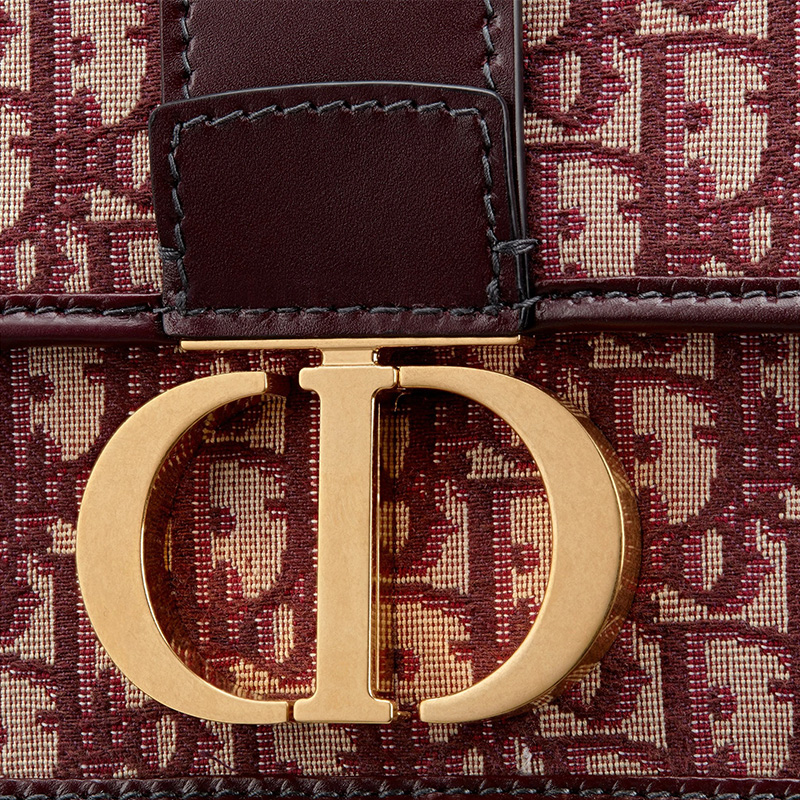 Dior 30 Montaigne Bag Oblique Motif Canvas Burgundy