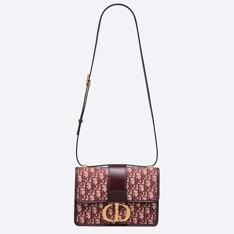 Dior 30 Montaigne Bag Oblique Motif Canvas Burgundy