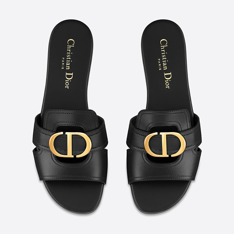 Dior 30 Montaigne Slides Women Calfskin Black