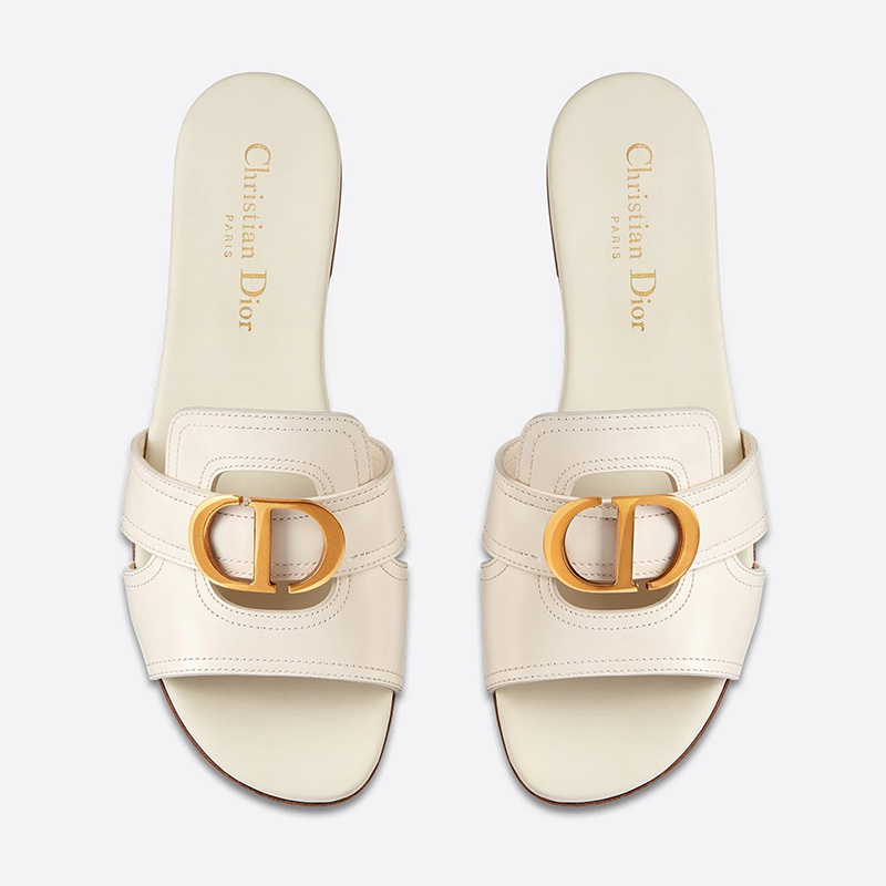 Dior 30 Montaigne Slides Women Calfskin White