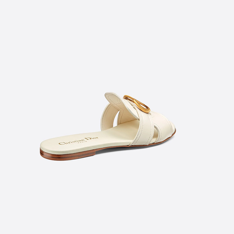 Dior 30 Montaigne Slides Women Calfskin White