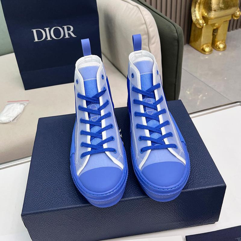 Dior B23 High-Top Sneakers Unisex Oblique Motif Canvas Blue