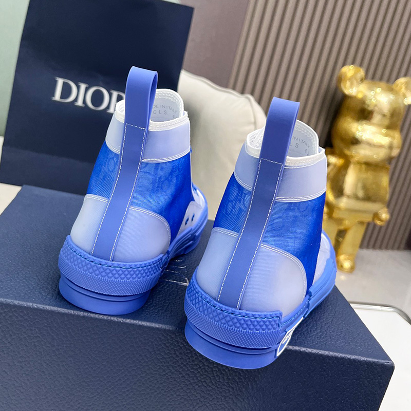 Dior B23 High-Top Sneakers Unisex Oblique Motif Canvas Blue