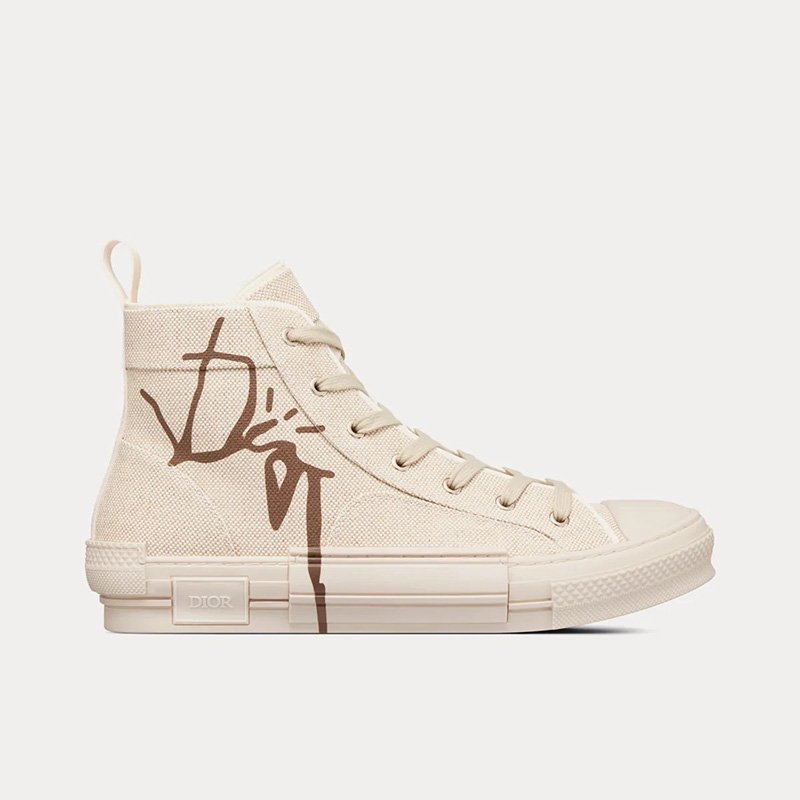 Dior B23 High-Top Sneakers Unisex Cactus Jack Dior Motif Canvas Beige