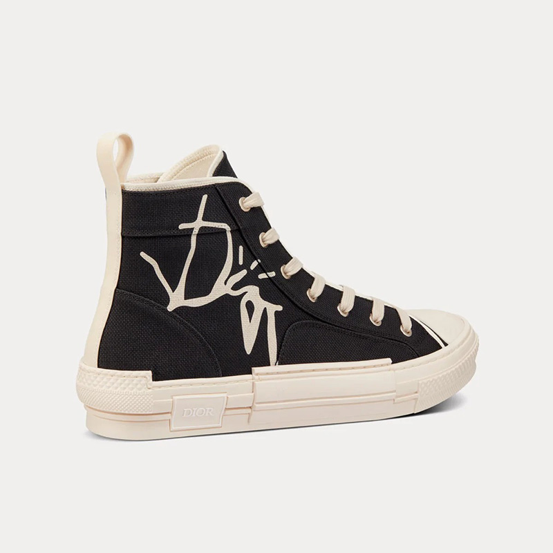 Dior B23 High-Top Sneakers Unisex Cactus Jack Dior Motif Canvas Black