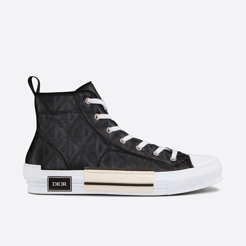 Dior B23 High-Top Sneakers Unisex CD Diamond Motif Canvas Black