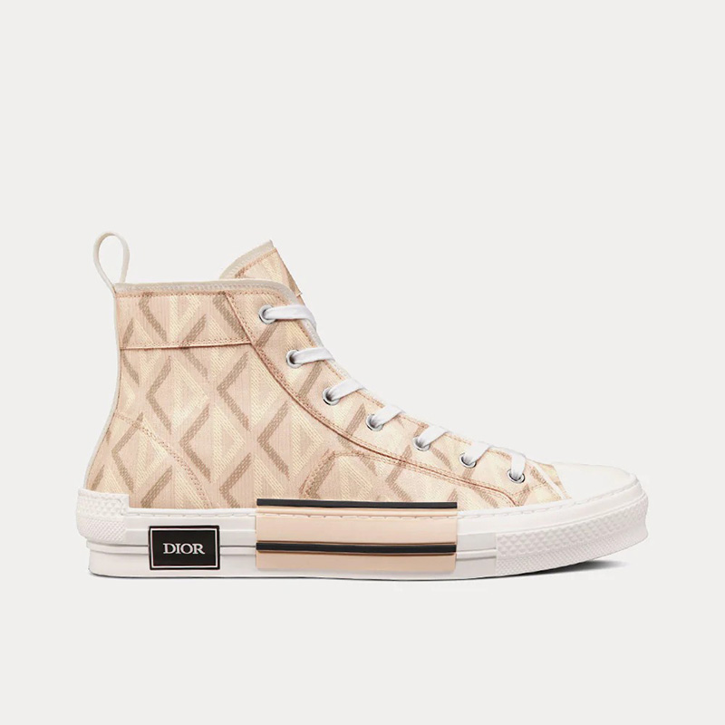 Dior B23 High-Top Sneakers Unisex CD Diamond Motif Canvas Brown