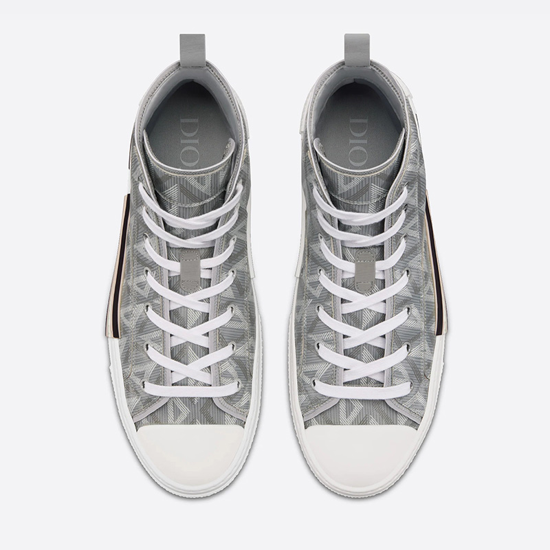 Dior B23 High-Top Sneakers Unisex CD Diamond Motif Canvas Grey
