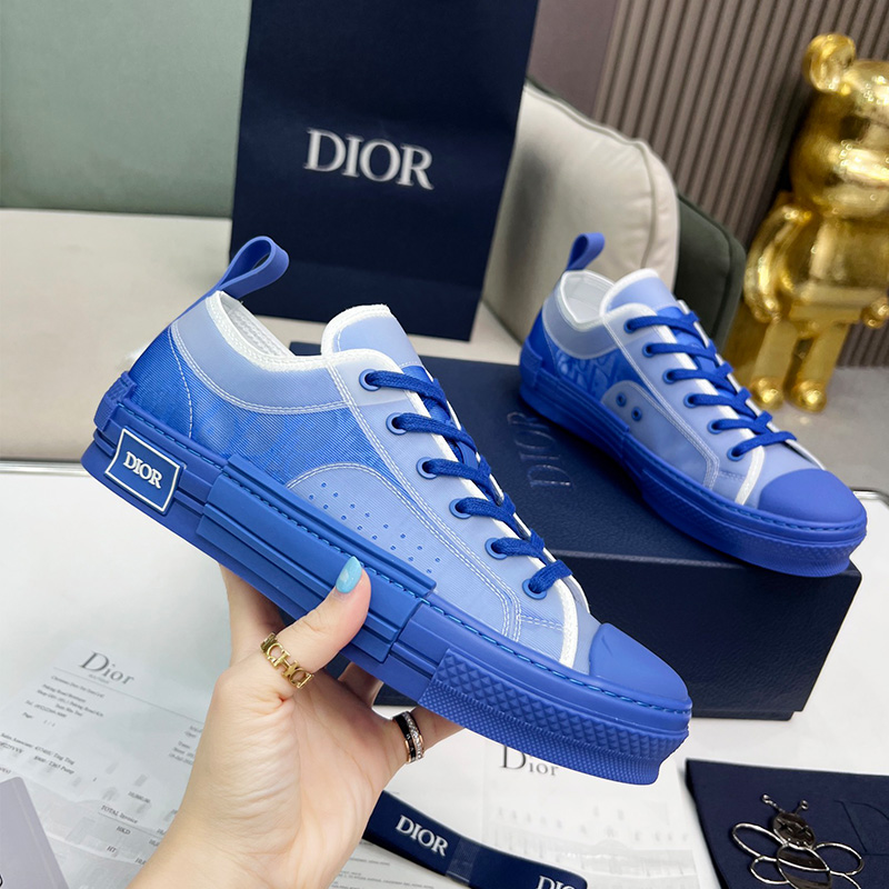 Dior B23 Sneakers Unisex Oblique Motif Canvas Blue