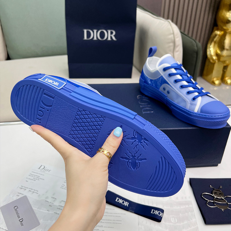 Dior B23 Sneakers Unisex Oblique Motif Canvas Blue