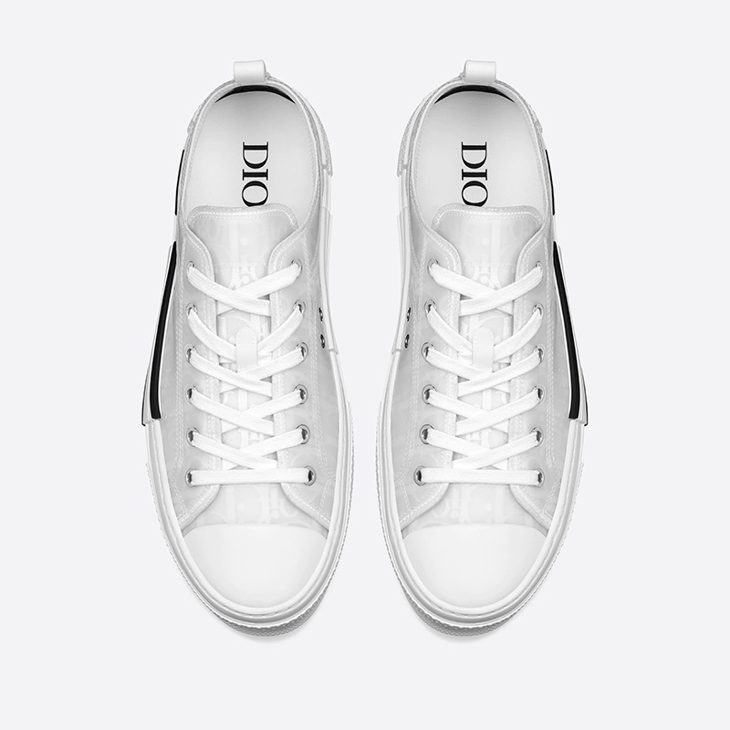 Dior B23 Sneakers Unisex Oblique Motif Canvas White