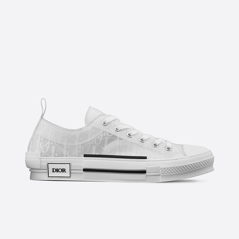 Dior B23 Sneakers Unisex Oblique Motif Canvas White