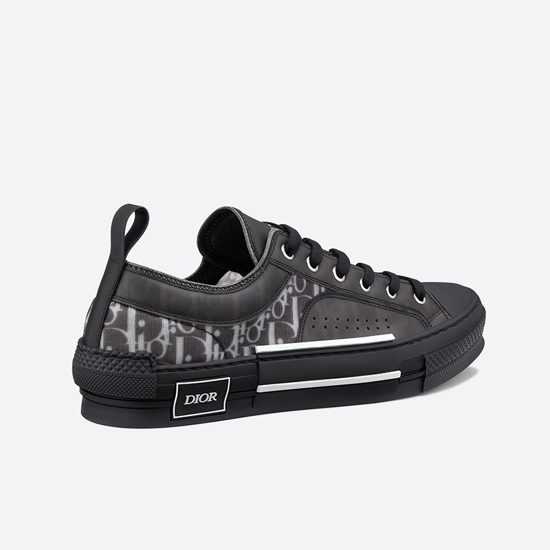Dior B23 Sneakers Unisex Oblique Motif Canvas with Calfskin Black