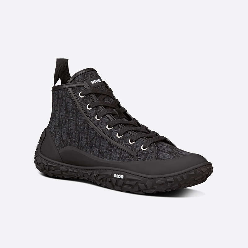 Dior B28 High-Top Sneakers Unisex Oblique Motif Canvas and Rubber Black