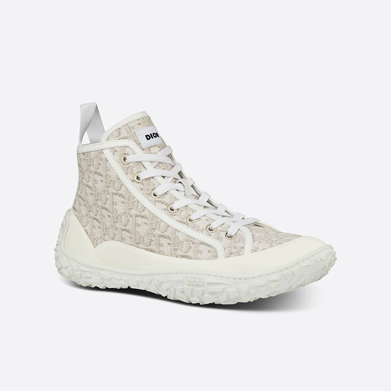 Dior B28 High-Top Sneakers Unisex Oblique Motif Canvas and Rubber Beige