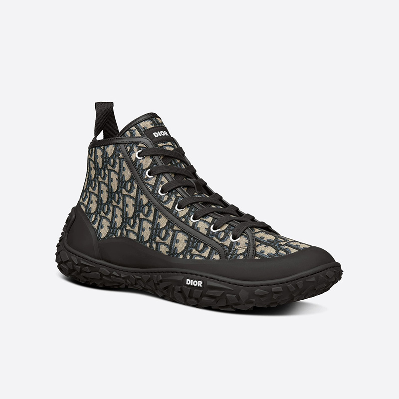 Dior B28 High-Top Sneakers Unisex Oblique Motif Canvas and Rubber Black