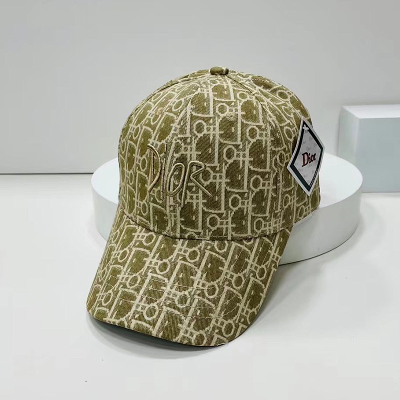 Dior Baseball Cap Shawn Logo Oblique Canvas Green