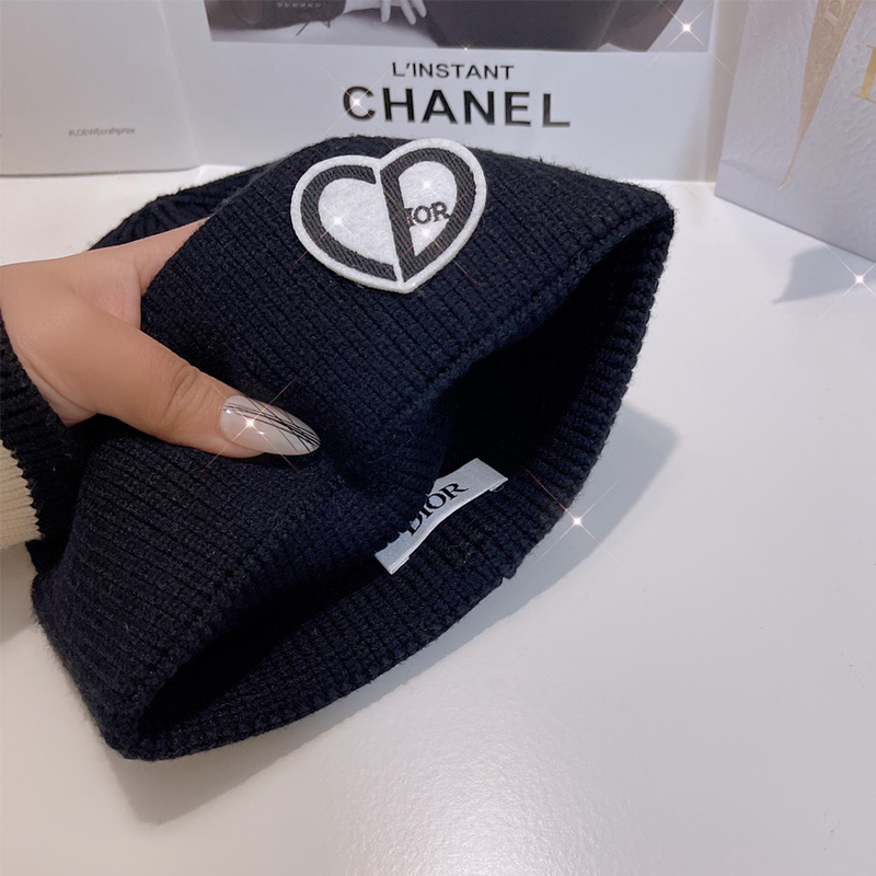 Dior Beanie CD Coeur Cotton Black