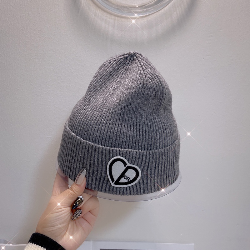 Dior Beanie CD Coeur Cotton Grey