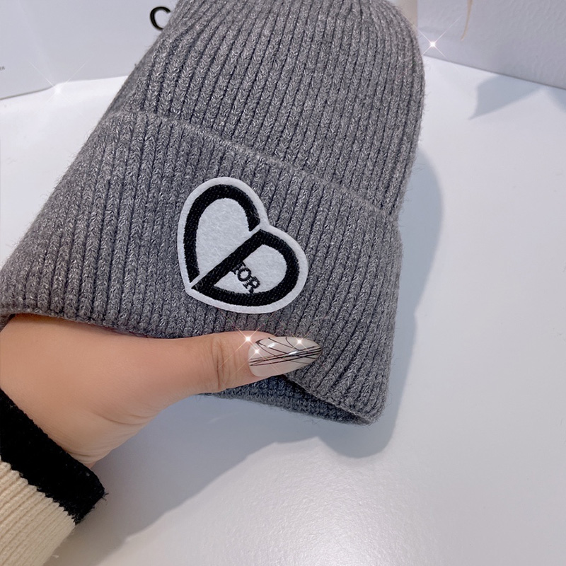 Dior Beanie CD Coeur Cotton Grey