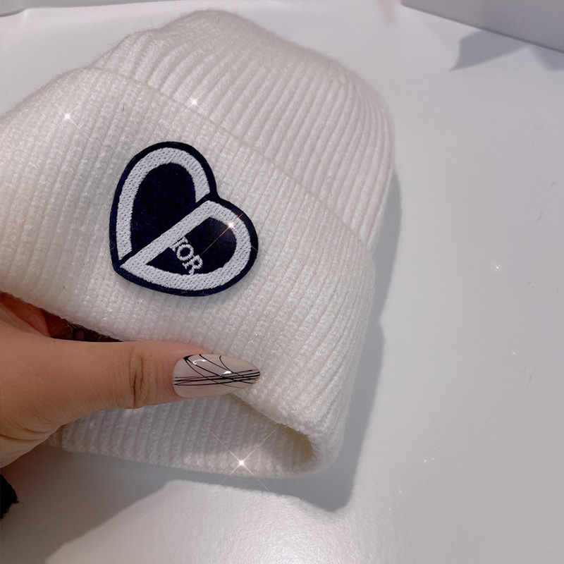 Dior Beanie CD Coeur Cotton White