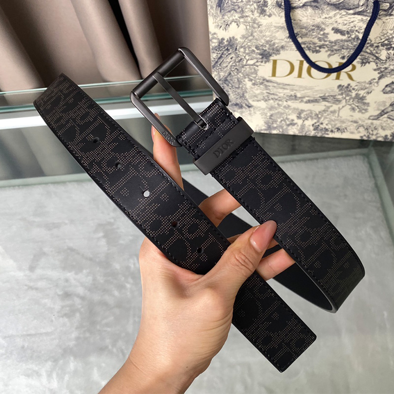 Dior Belt Oblique Calfskin Black