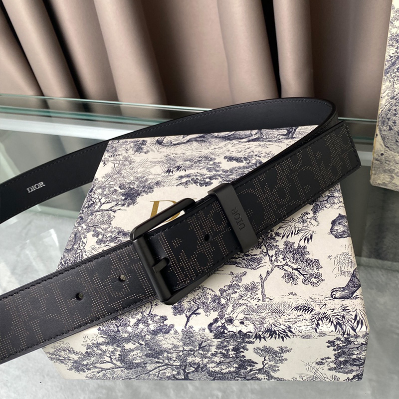 Dior Belt Oblique Calfskin Black