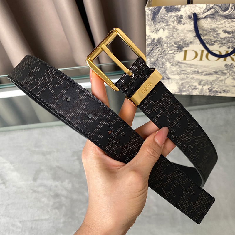 Dior Belt Oblique Calfskin Black/Gold
