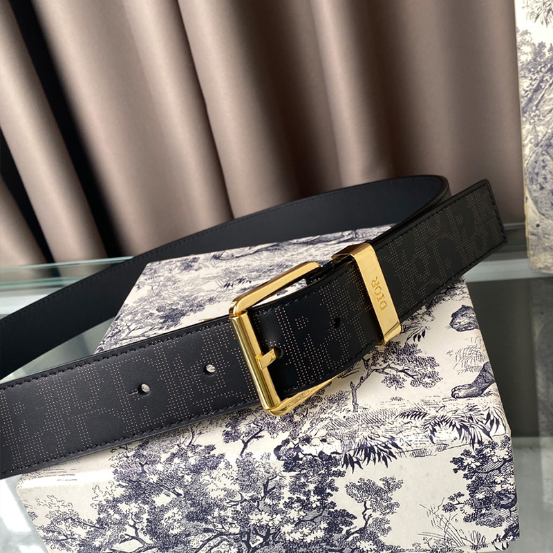 Dior Belt Oblique Calfskin Black/Gold