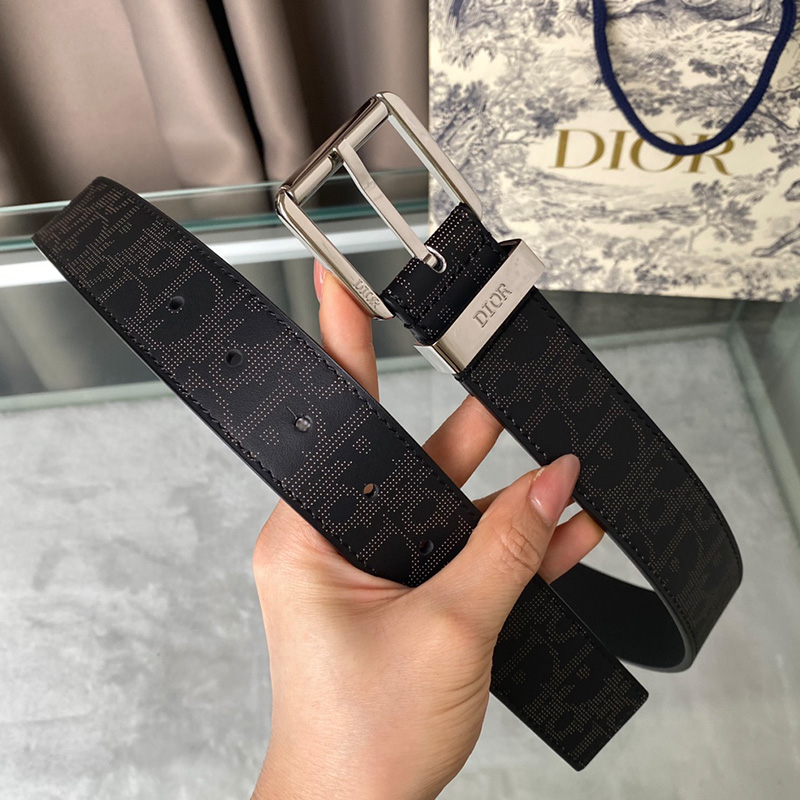 Dior Belt Oblique Calfskin Black/Silver