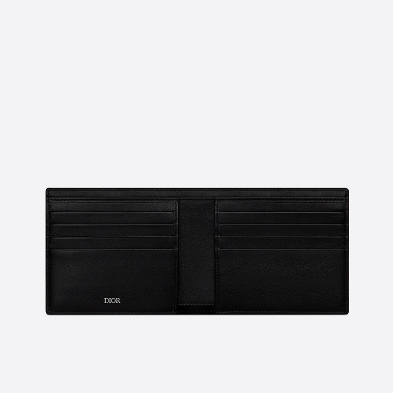 Dior Bi-Fold Wallet CD Diamond Motif Canvas Black
