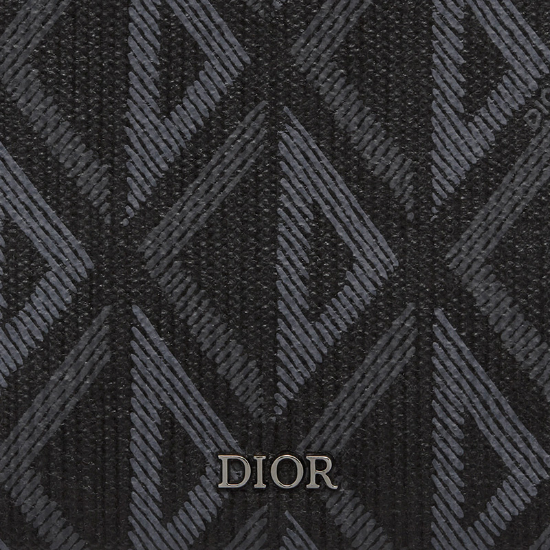 Dior Bi-Fold Wallet CD Diamond Motif Canvas Black