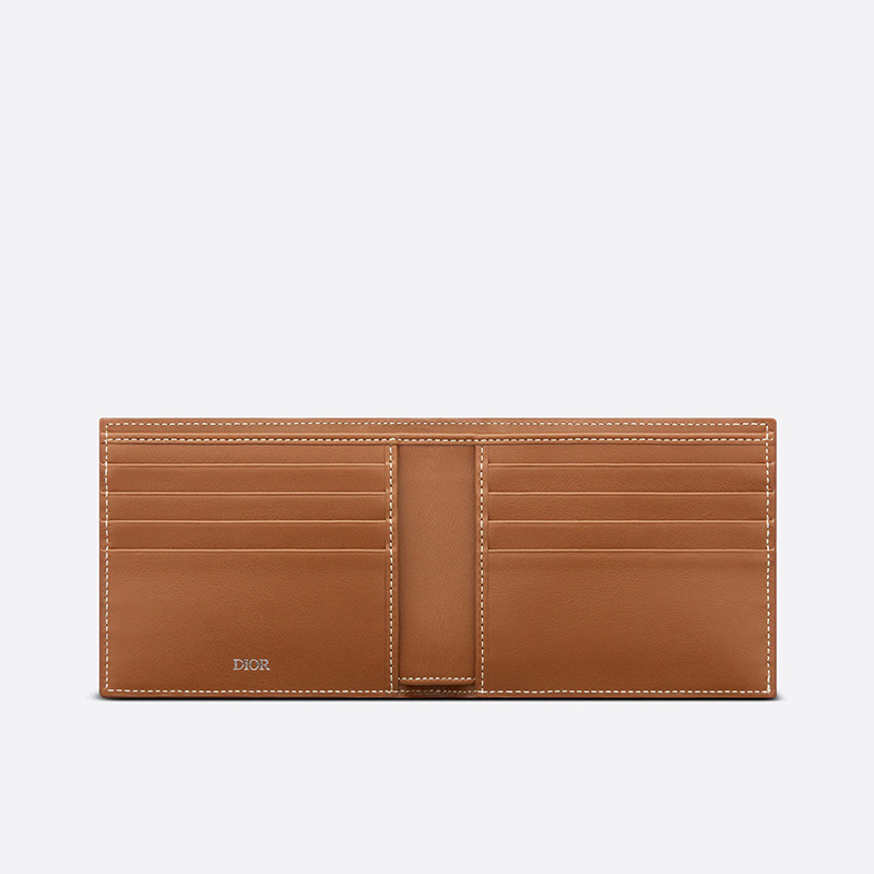 Dior Bi-Fold Wallet CD Diamond Motif Canvas Brown