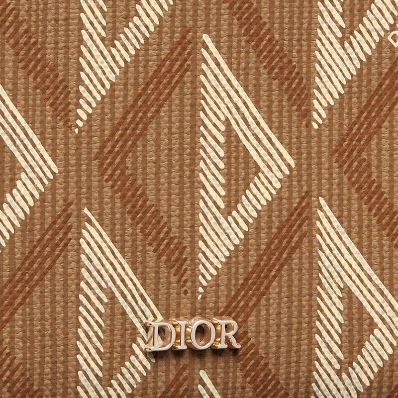 Dior Bi-Fold Wallet CD Diamond Motif Canvas Brown