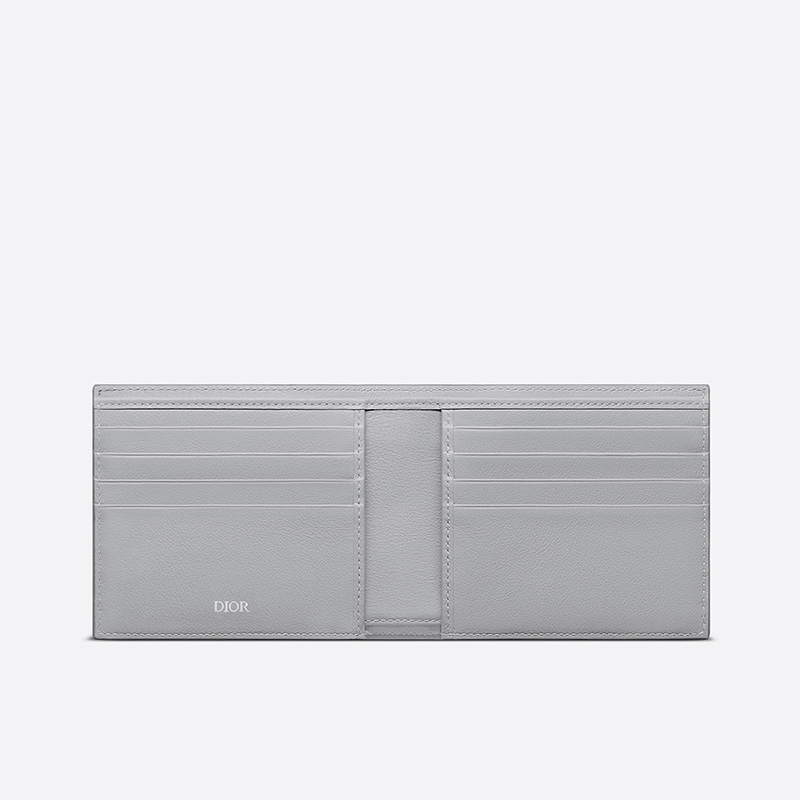 Dior Bi-Fold Wallet CD Diamond Motif Canvas Grey