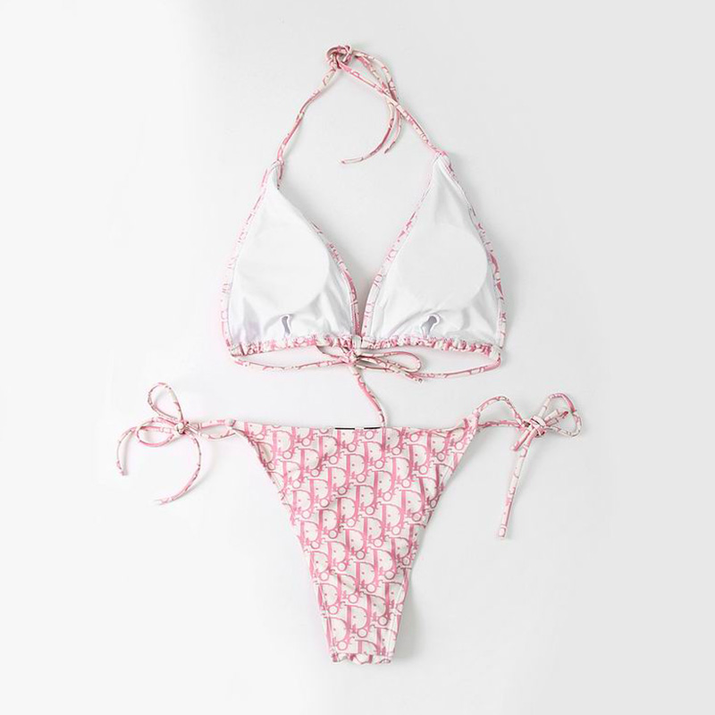 Dior Bikini Women Oblique Jacquard Cotton Cherry