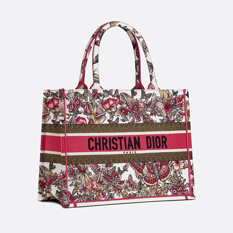 Dior Book Tote Butterfly Motif Canvas Multicolor