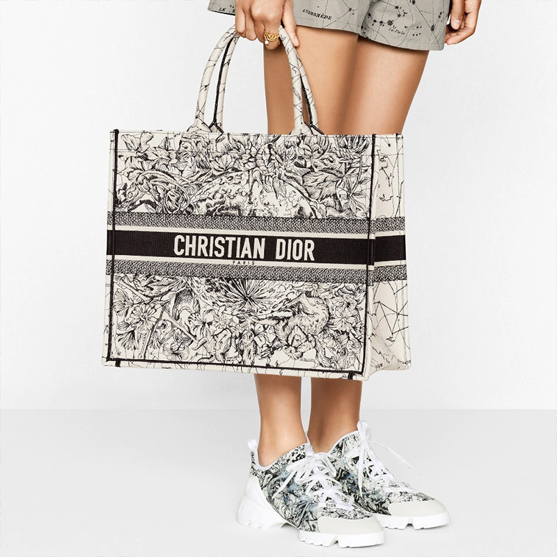 Dior Book Tote Constellation Motif Canvas Grey