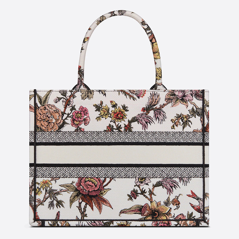 Dior Book Tote Jardin Botanique Motif Canvas White