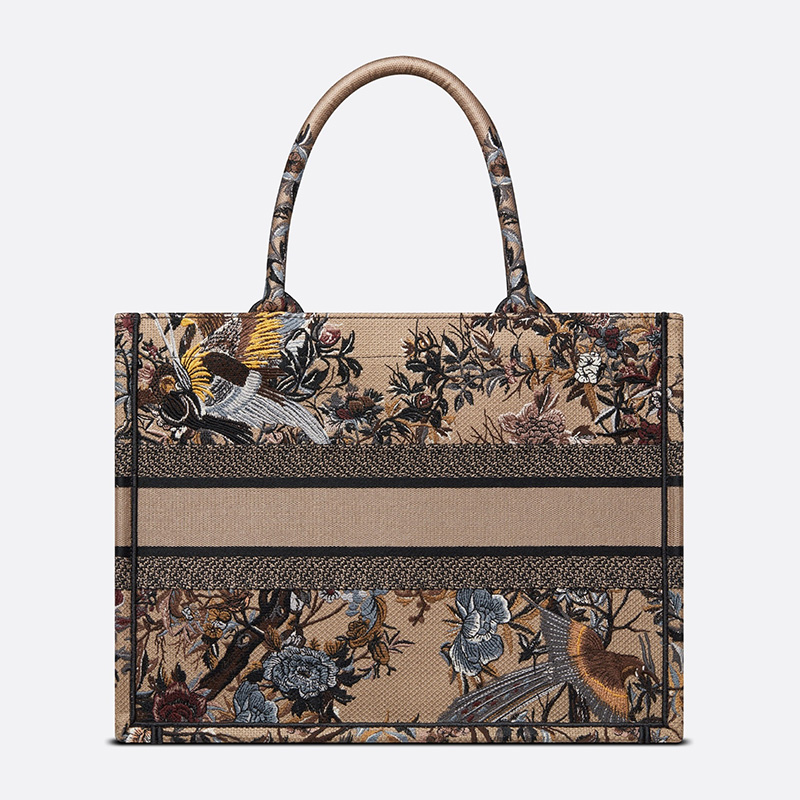 Dior Book Tote Jardin d'Hiver Motif Canvas Beige