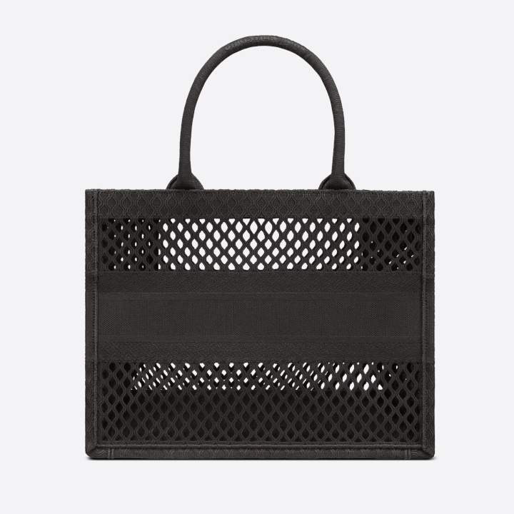 Dior Book Tote Mesh Motif Canvas Black