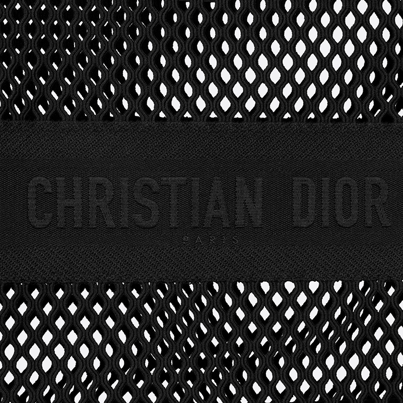 Dior Book Tote Mesh Motif Canvas Black