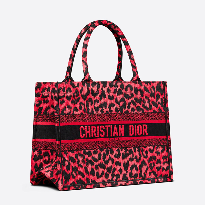 Dior Book Tote Mizza Motif Canvas Red