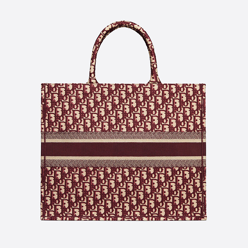 Dior Book Tote Oblique Motif Canvas Burgundy